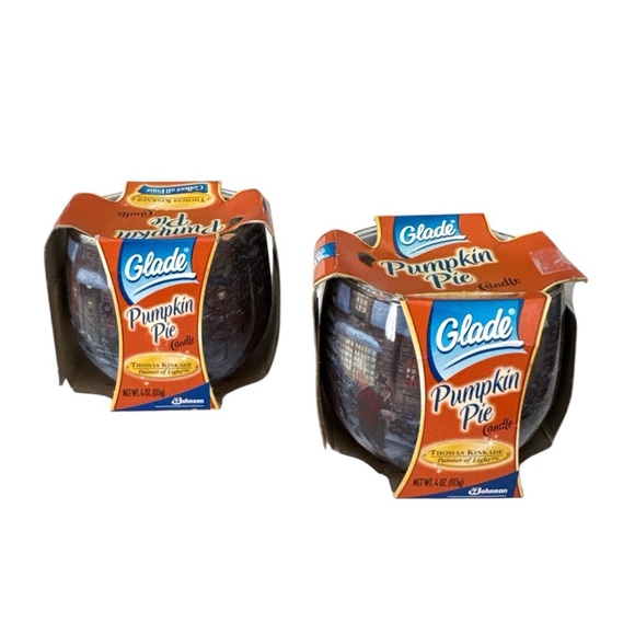 Glade Thomas Kinkade Limited Edition Pumpkin Pie Scented Candles Set of 2 2005 - Picture 1 of 5